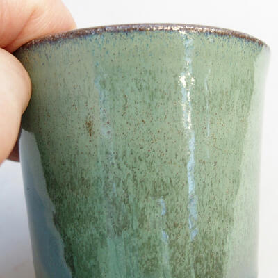 Ceramic bonsai bowl 7.5 x 7.5 x 7 cm, color green - 2