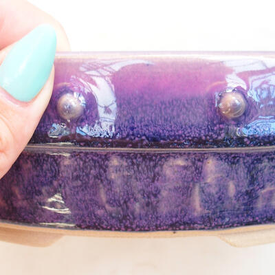 Ceramic bonsai bowl 20.5 x 20.5 x 6 cm, color purple - 2