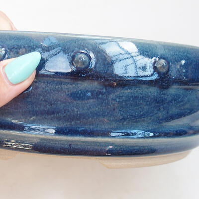 Ceramic bonsai bowl 22 x 22 x 7 cm, color blue - 2