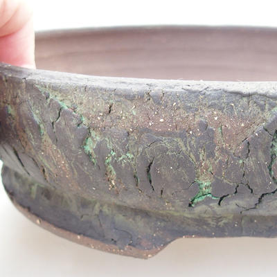 Ceramic bonsai bowl 22 x 22 x 6 cm, color green - 2