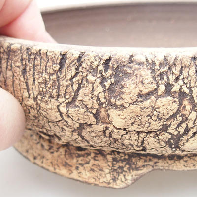 Ceramic bonsai bowl 19,5 x 19,5 x 5,5 cm, gray color - 2