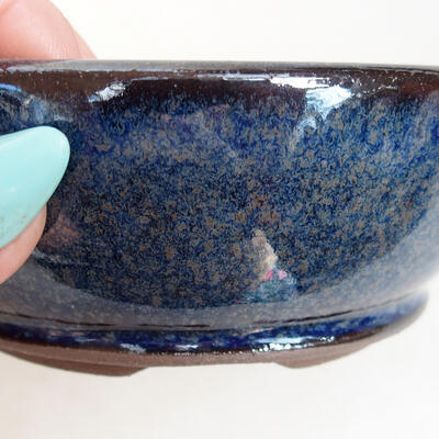 Ceramic bonsai bowl 10.5 x 10.5 x 4 cm, color blue - 2