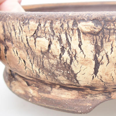 Ceramic bonsai bowl 20,5 x 20,5 x 6 cm, gray color - 2