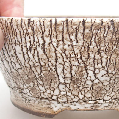 Ceramic bonsai bowl 17 x 17 x 6,5 cm, white color - 2