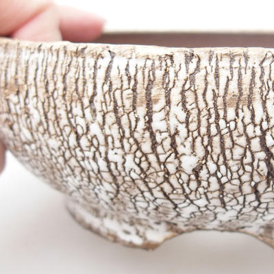 Ceramic bonsai bowl 16 x 16 x 6 cm, white color - 2