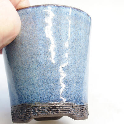 Ceramic bonsai bowl 7 x 7 x 7.5 cm, color blue - 2