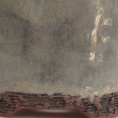 Ceramic bonsai bowl 9.5 x 9.5 x 9 cm, color gray - 2