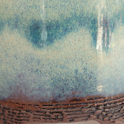 Ceramic bonsai bowl 9 x 9 x 9 cm, color blue - 2