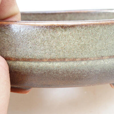 Ceramic bonsai bowl 13.5 x 10.5 x 3.5 cm, color brown - 2