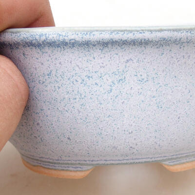 Ceramic bonsai bowl 12 x 10 x 5.5 cm, color blue-white - 2