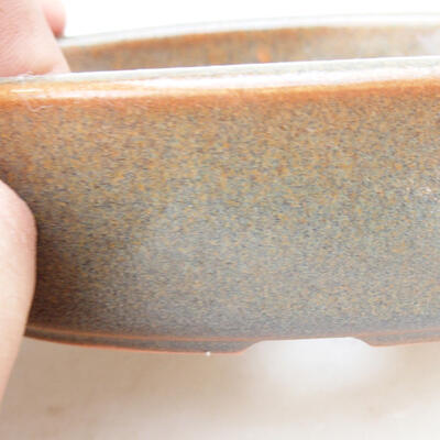 Ceramic bonsai bowl 14.5 x 9.5 x 4 cm, color brown - 2