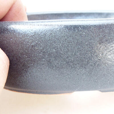 Ceramic bonsai bowl 14.5 x 9.5 x 4 cm, metallic color - 2