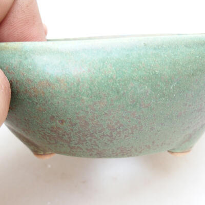 Ceramic bonsai bowl 11 x 11 x 4.5 cm, color green - 2