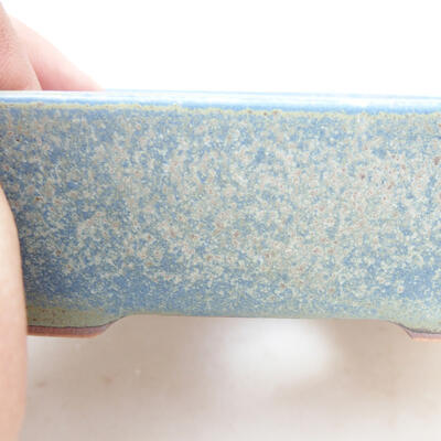 Ceramic bonsai bowl 12 x 9 x 4 cm, green-blue color - 2