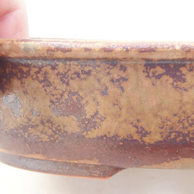 Ceramic bonsai bowl 21 x 16.5 x 4.5 cm, color brown-green - 2