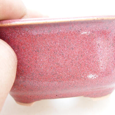 Ceramic bonsai bowl 11.5 x 9 x 5.5 cm, color burgundy - 2