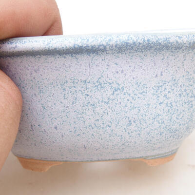 Ceramic bonsai bowl 11.5 x 9 x 5.5 cm, color white-blue - 2