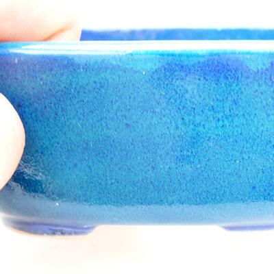 Ceramic bonsai bowl 12 x 9.5 x 5 cm, color blue - 2