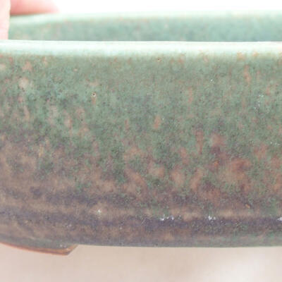 Ceramic bonsai bowl 12.5 x 9 x 3.5 cm, color green - 2