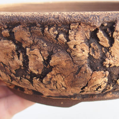 Ceramic bonsai bowl 19 x 19 x 6,5 cm, color cracked - 2