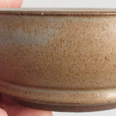Ceramic bonsai bowl 10 x 10 x 4 cm, brown color - 2