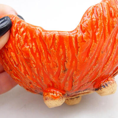 Ceramic Shell 8 x 9.5 x 6 cm, color orange - 2