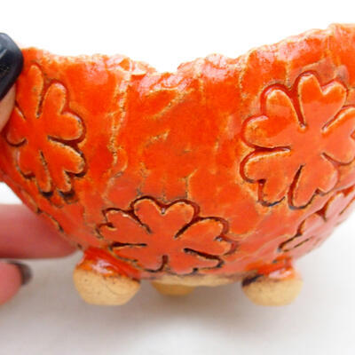 Ceramic shell 9 x 9 x 6 cm, color orange - 2