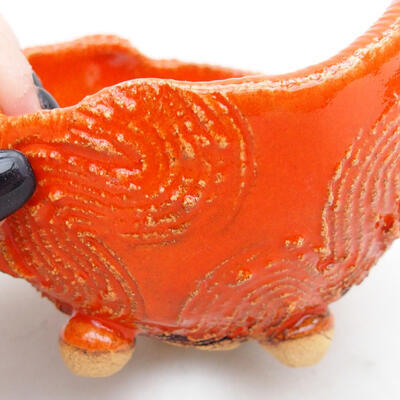Ceramic shell 9 x 9 x 7 cm, color orange - 2