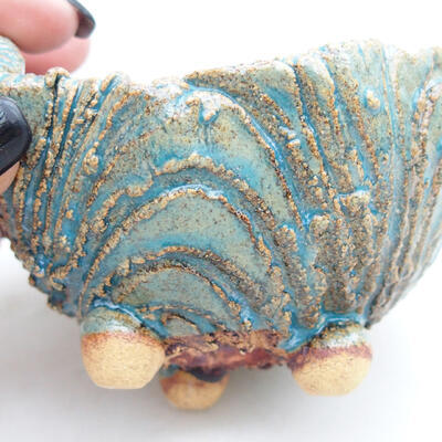 Ceramic shell 8.5 x 8.5 x 6 cm, color blue - 2