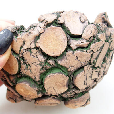 Ceramic shell 8 x 9 x 5.5 cm, color natural green - 2