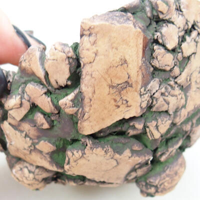 Ceramic shell 9 x 9 x 7 cm, color natural green - 2