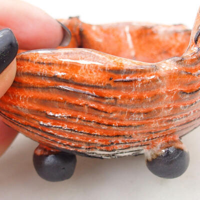 Ceramic Shell 8.5 x 8.5 x 5.5 cm, color orange-white - 2