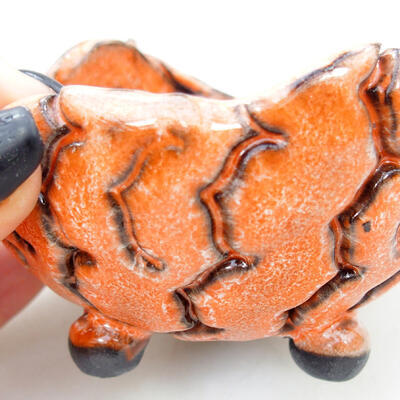 Ceramic Shell 8 x 8 x 6 cm, color orange-white - 2