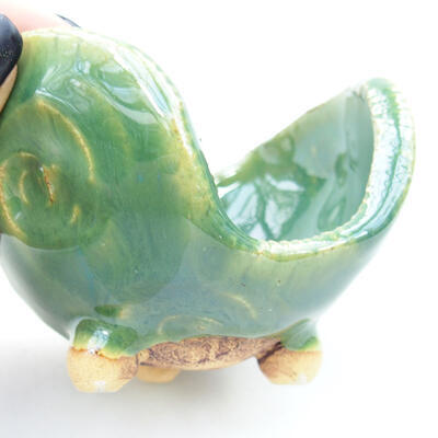 Ceramic Shell 9 x 8 x 7 cm, color green - 2