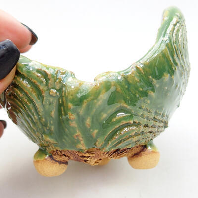 Ceramic Shell 9 x 8.5 x 7 cm, color green - 2