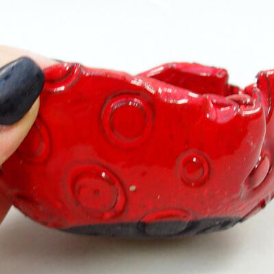 Ceramic shell 9.5 x 7.5 x 5 cm, color red - 2