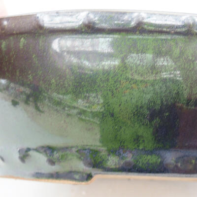 Ceramic bonsai bowl 18 x 18 x 5 cm, color green - 2