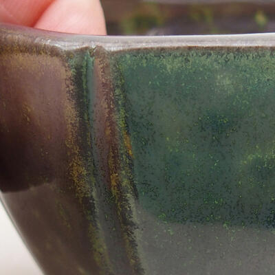 Ceramic bonsai bowl 7 x 7 x 5.5 cm, color green - 2