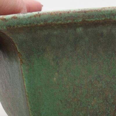 Ceramic bonsai bowl 11.5 x 10.5 x 7.5 cm, color green - 2