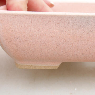 Ceramic bonsai bowl 13.5 x 10.5 x 3.5 cm, color pink - 2