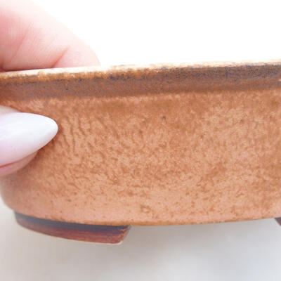 Ceramic bonsai bowl 14 x 12 x 4 cm, color pinkish brown - 2