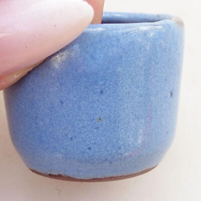 Ceramic bonsai bowl 3 x 3 x 2.5 cm, color blue - 2