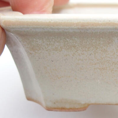 Ceramic bonsai bowl 12.5 x 10.5 x 4 cm, color beige - 2