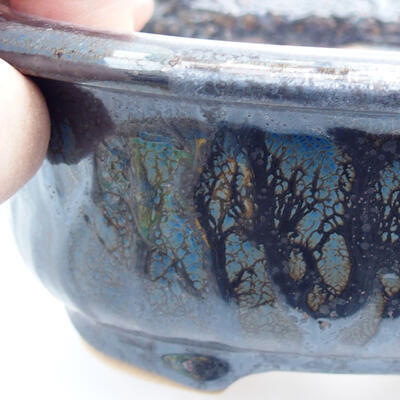 Ceramic bonsai bowl 14 x 11 x 5.5 cm, color blue - 2