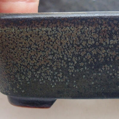 Ceramic bonsai bowl 7.5 x 7 x 3 cm, gray color - 2