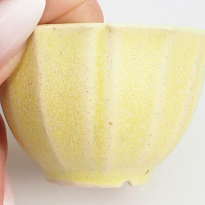 Ceramic bonsai bowl 5 x 5 x 3.5 cm, color yellow - 2