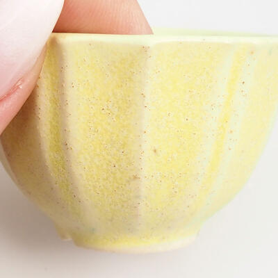 Ceramic bonsai bowl 5 x 5 x 3.5 cm, color yellow - 2