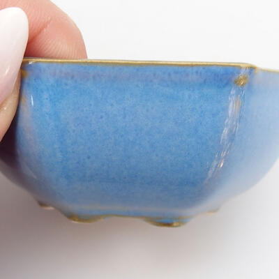 Ceramic bonsai bowl 7 x 6 x 3 cm, color blue - 2