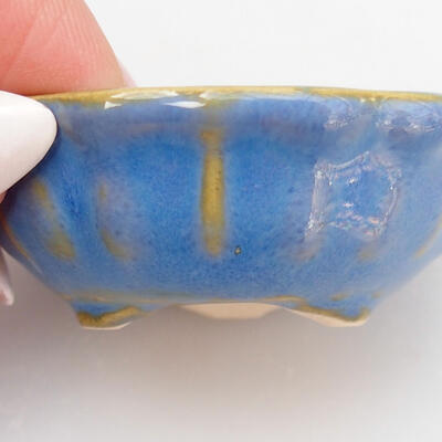 Ceramic bonsai bowl 5 x 5 x 2 cm, color blue - 2