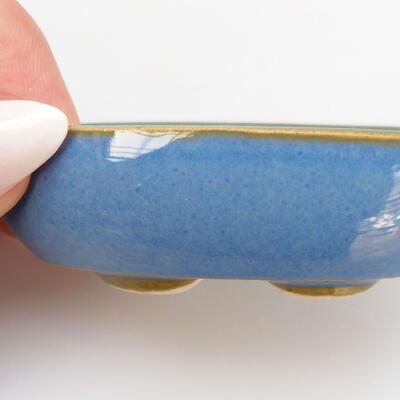 Ceramic bonsai bowl 7 x 3.5 x 2 cm, color blue - 2